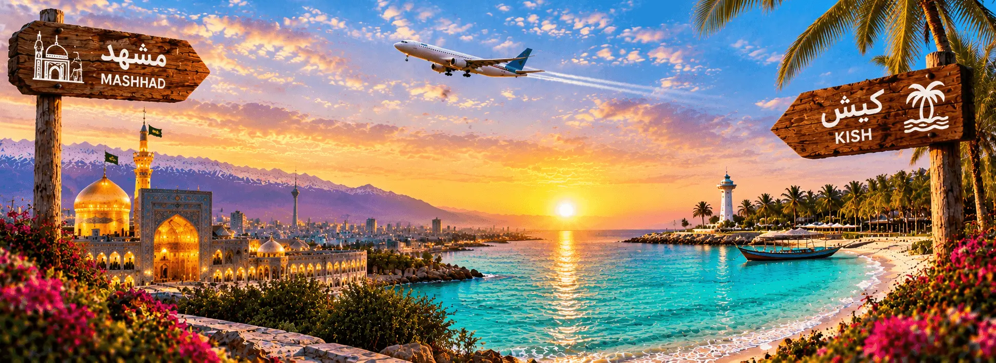 بلیط هواپیما کیش به مشهد