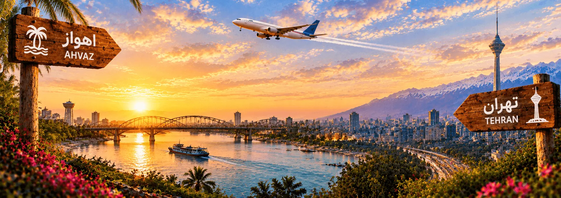 السفر بالطائرة طهران الى الأهواز